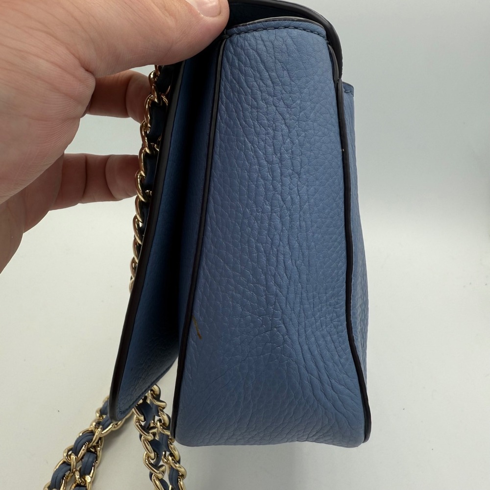 Tory Burch Kira Pebbled Leather Convertible Crossbody Shoulder‎ Bag Blue - Picture 2 of 13